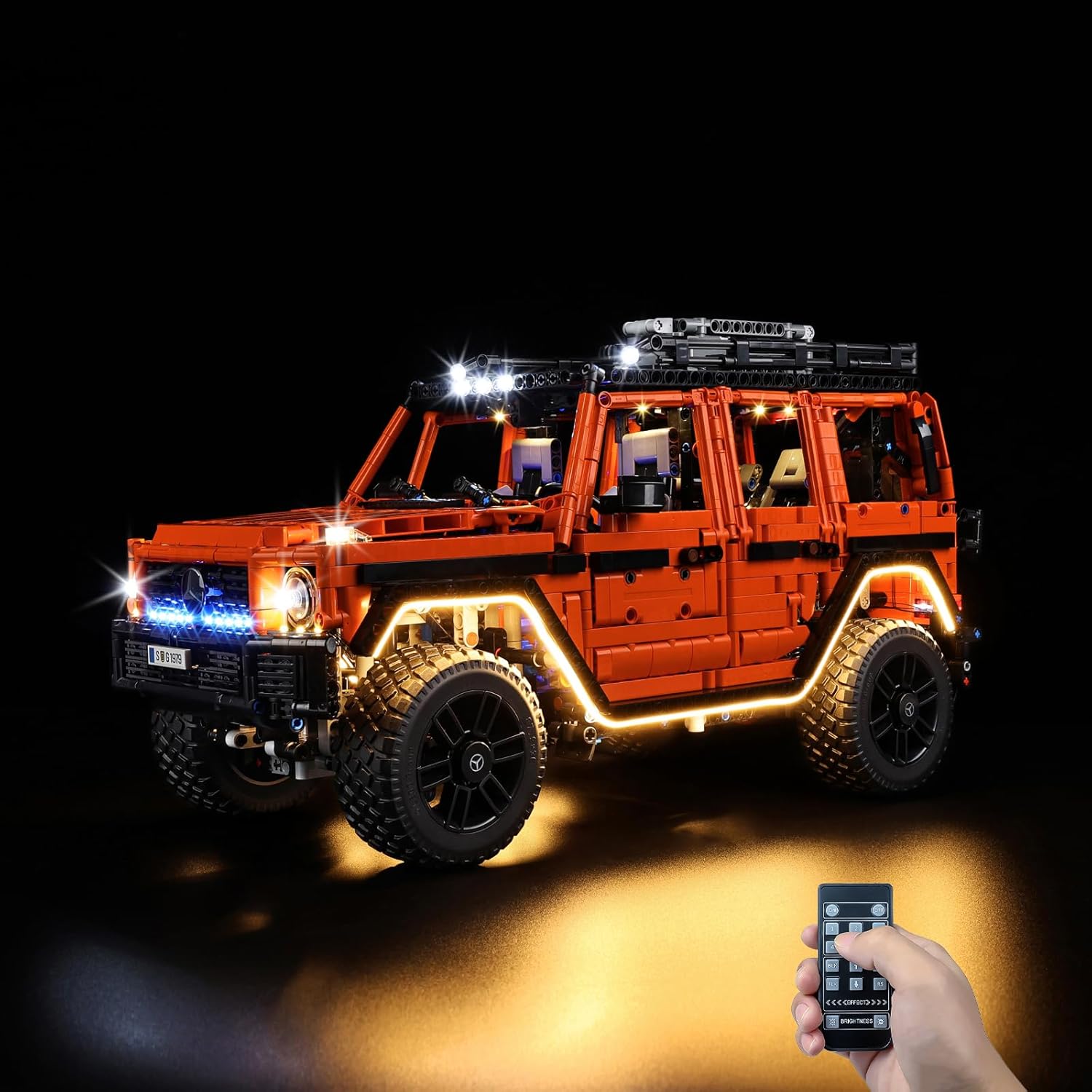 Kyglaring LED Light Kit Compatible with Lego 42177 Set, Lighting Accessories for Technic Mercedes-Benz G 500 Professional Line Car Model, Lights Only, Stand Version.