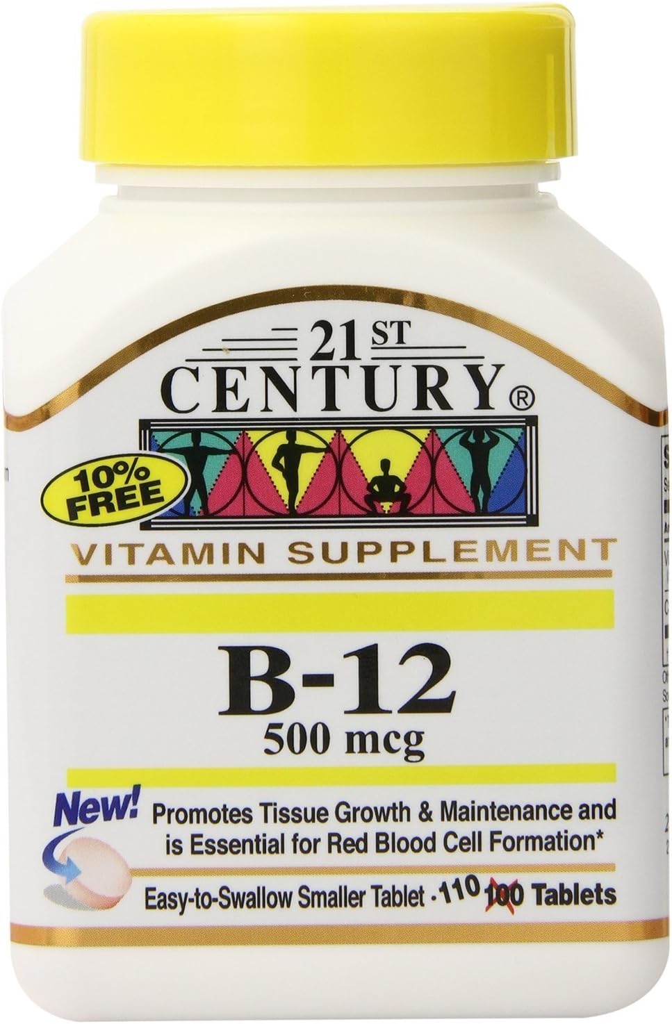 21st Century Vitamina B-12 500 mcg 110 Tabletas (Paquete de 5)