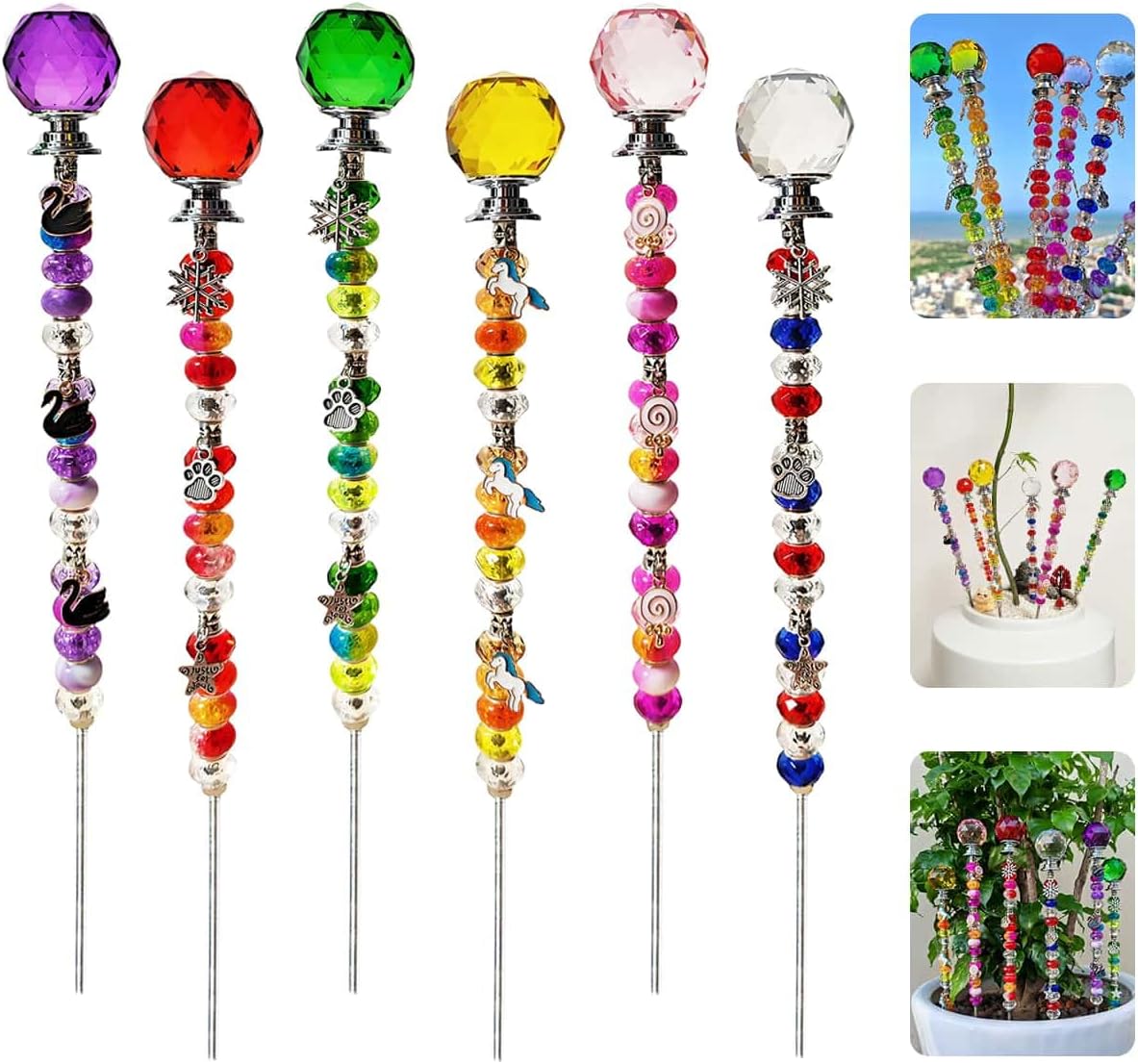 140Pcs DIY Fairy Wand Beaded Garden Stakes Kit Decorative...