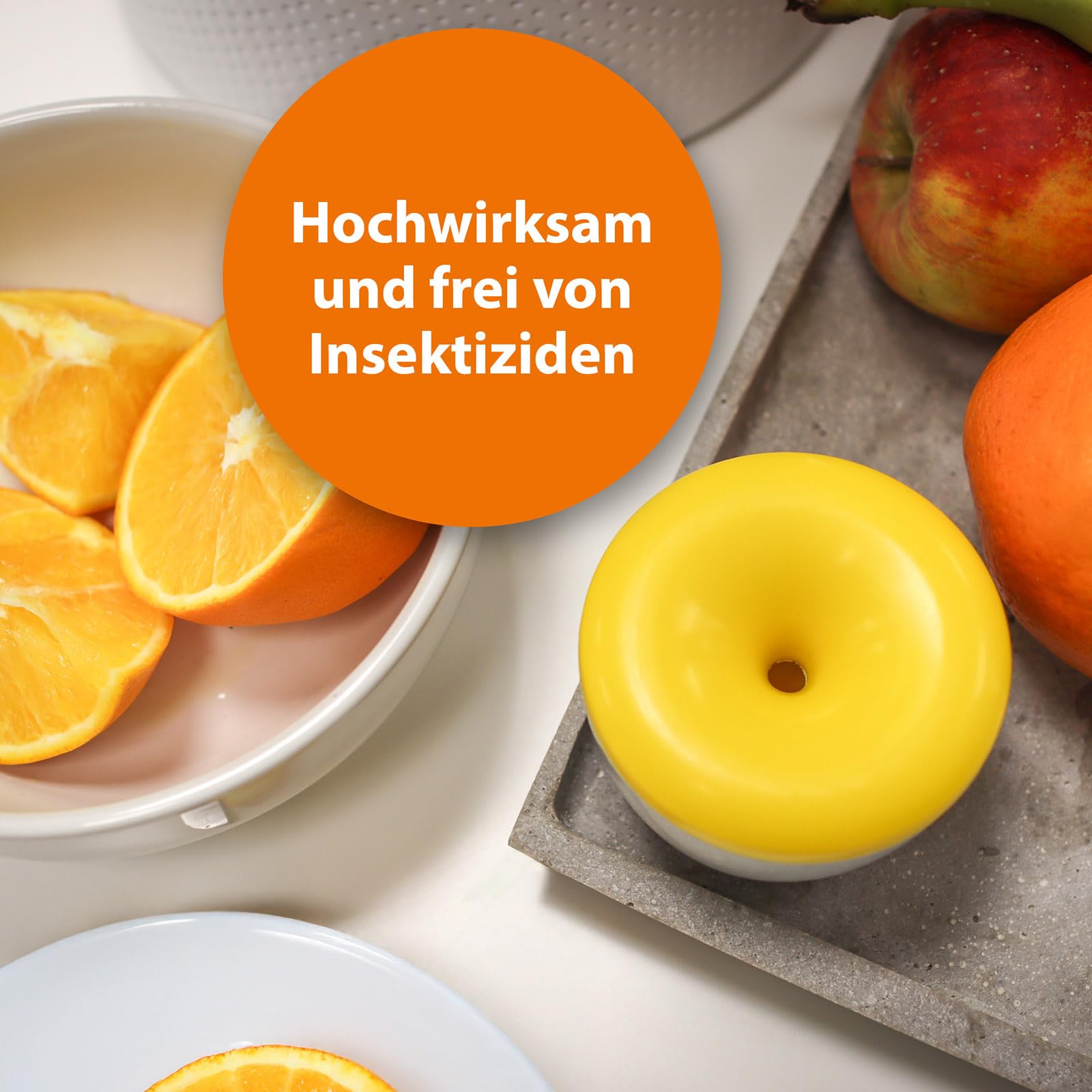 ARDAP Fruchtfliegenfalle 3er Pack - Obstfliegenfalle zur Reduktion von Fruchtfliegen & Essigfliegen - Hochwirksamer Lockstoff - Fruchtfliegenfalle für Küche & Co. (PT 19)