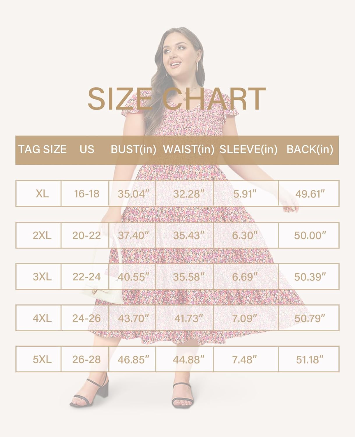 2025 Women's Plus Size Casual Dress V Neck Short Sleeve Summer Maxi Smocked Dresses - Image 7