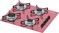 Cooktop 4 bocas Chamalux ultra chama Bivolt Gás Natural Trempe de Chapa Rosa