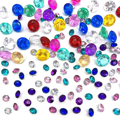 HappyFiller Diamantes acrílicos grandes de cristal transparente de 14 onzas, 25 quilates, para decoración de boda, centros de mesa, manualidades