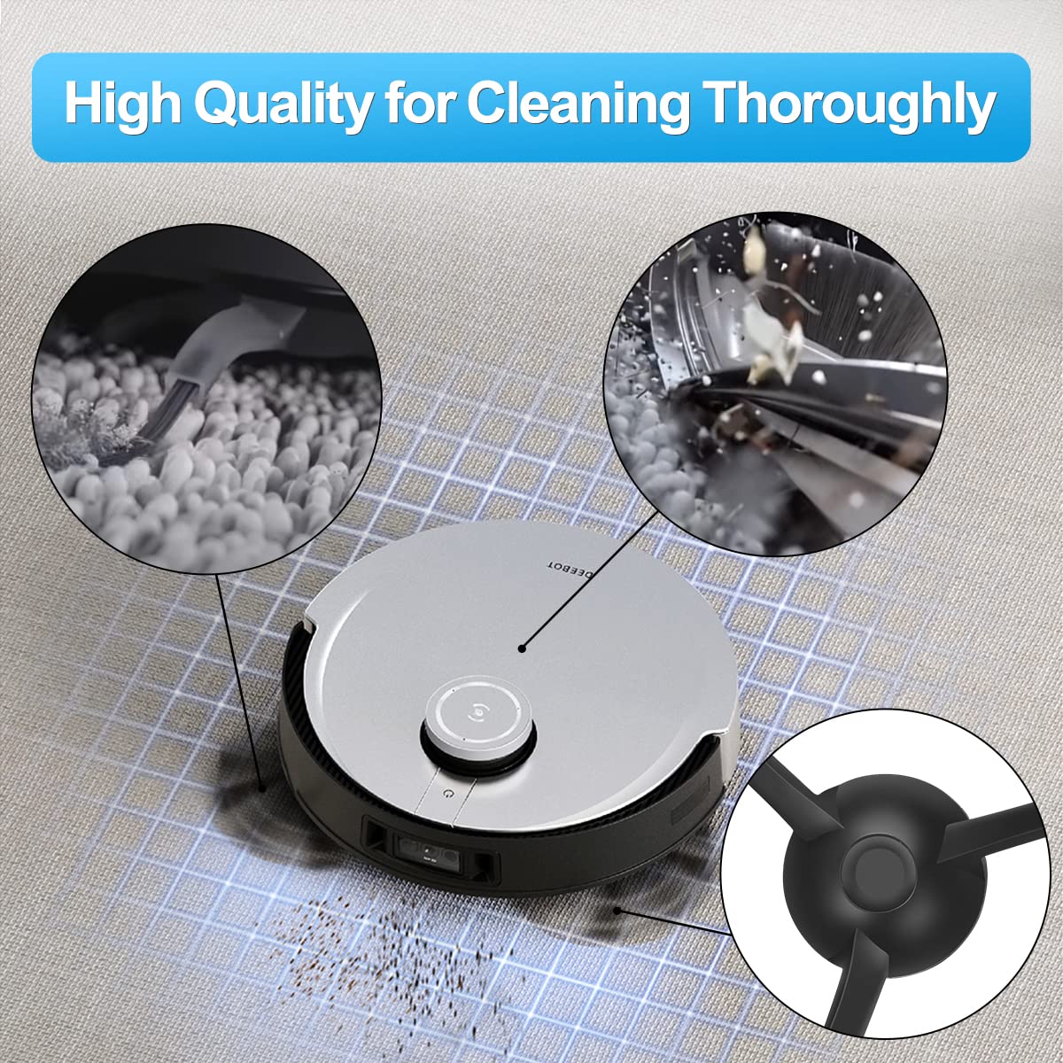 20 Accessoires Pour ECOVACS DEEBOT X11 OmniCyclone/X11 Pro Omni Robot Aspirateur 2 Brosses Principales 6 Brosses Laterales 6 Filtres 4 Rouleaux De Lavage 1 Brosse De Nettoyage 1 Tournevis 91856536