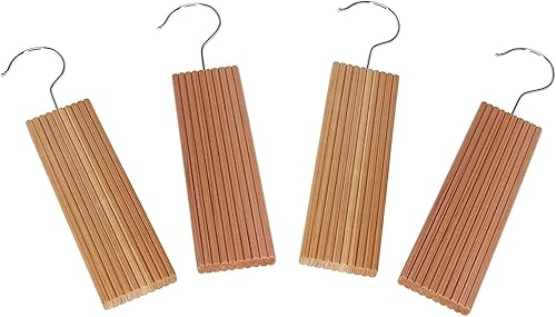 Miniatura 26 de Household Essentials CedarFresh - Perchas de cedro, paquete de 4, 100% cedro rojo oriental, barra transversal con cerradura, muescas antideslizantes