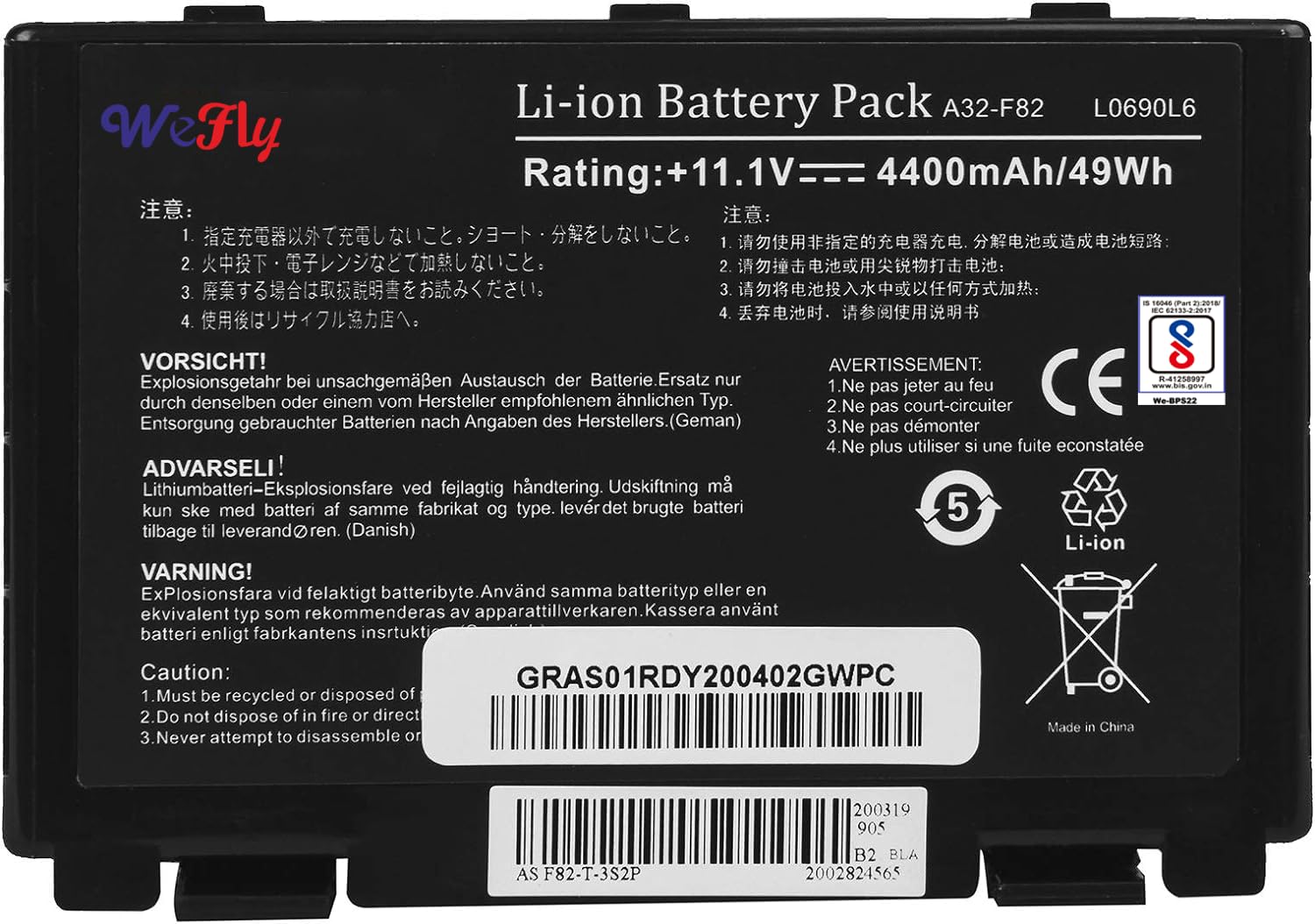 Wefly A32-F82 Laptop Battery Compatible for ASUS k61ic K60IJ K50IJ K50I K60I A32-F82 A32-F52 X8D X8B Laptop Battery (B0CH17Y3HS) Amazon Price History, Amazon Price Tracker