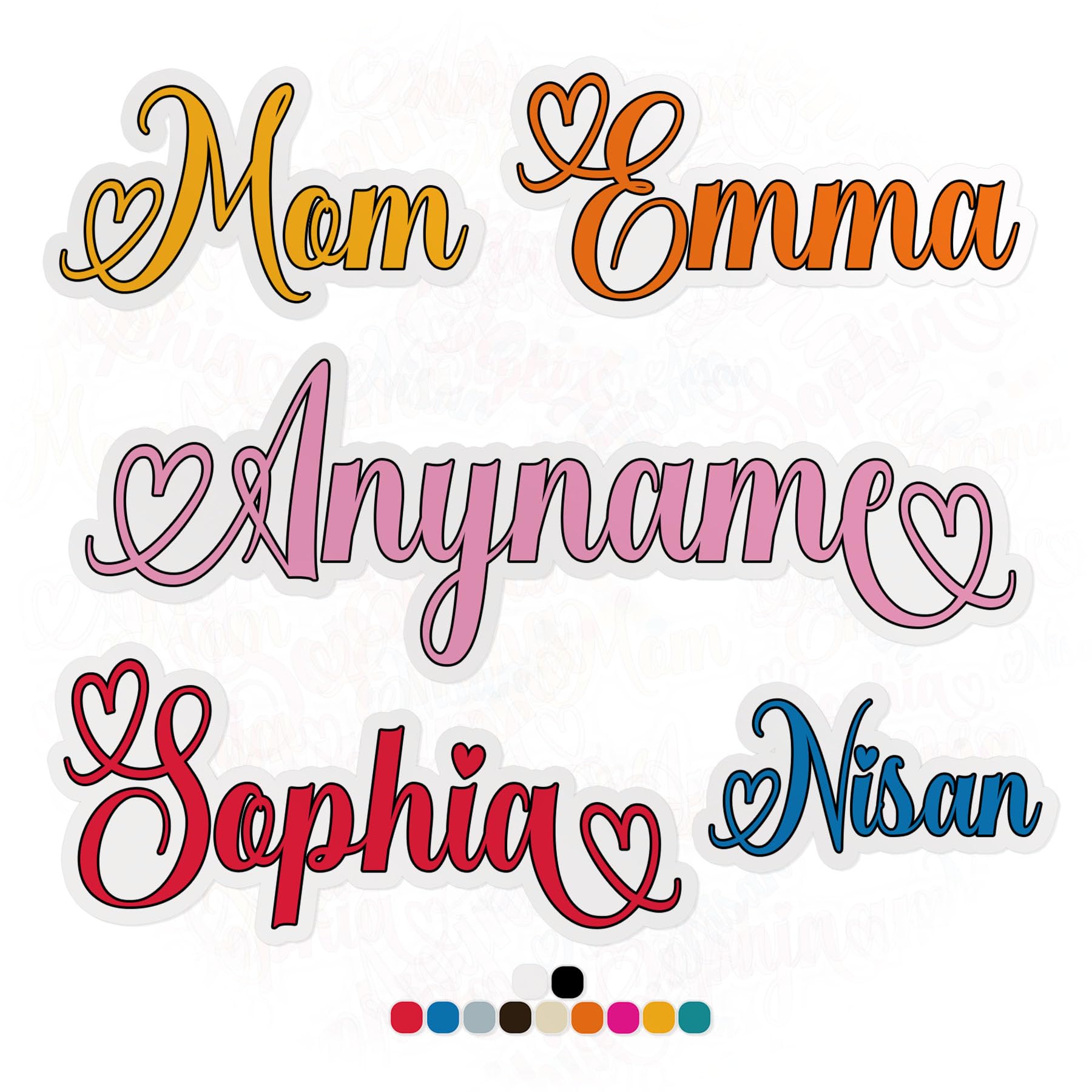 Custom Heart Name Sticker Personalized Cute Girl Name Kid Love Decal Waterproof Vinyl Sticker for Water Bottle, Phone Case, Hard Hat, Laptop - Decor