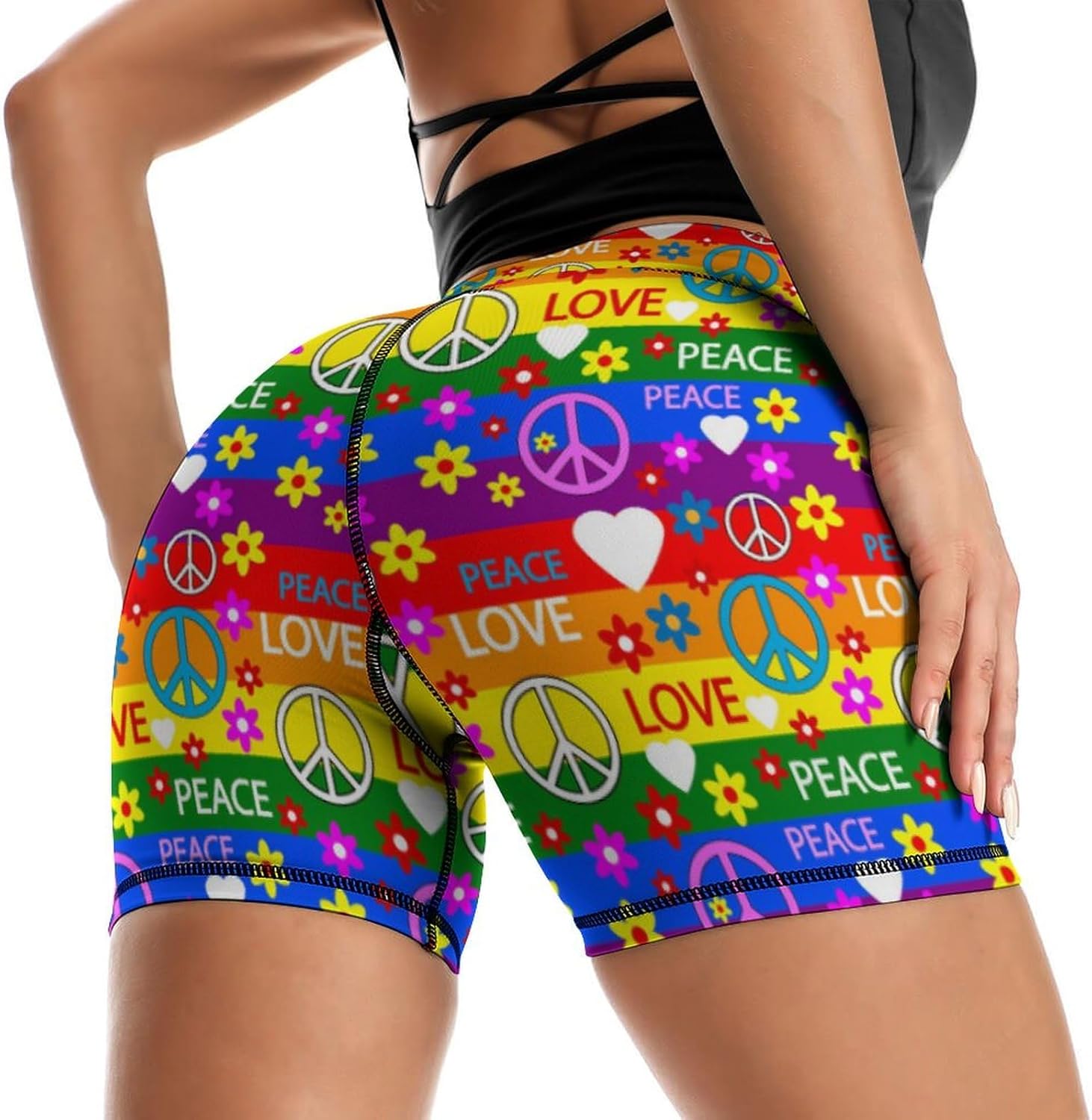 Yoga Shorts for Women High Waisted Biker Shorts Gym Athletic Running Workout Yoga Pants - Image 4