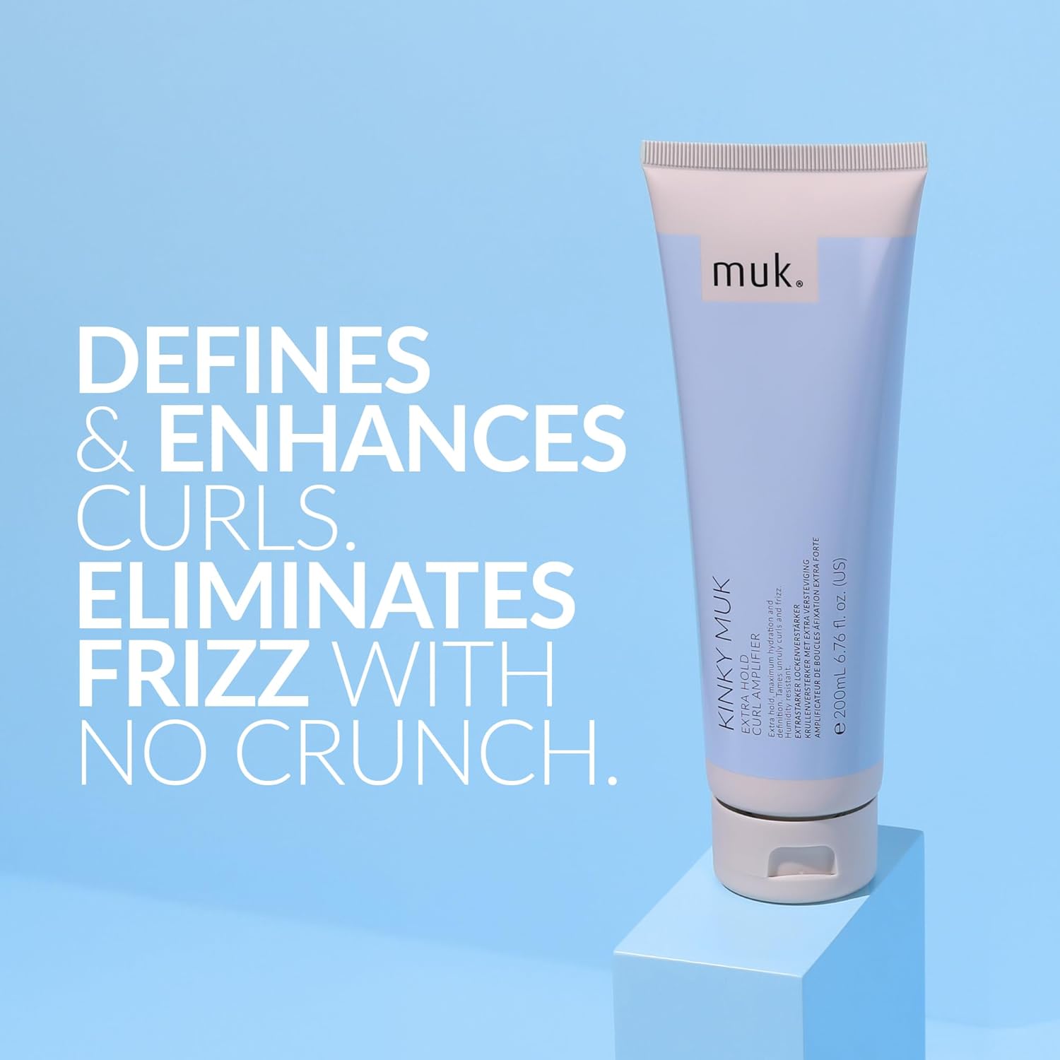 MUK. Kinky Extra Hold Curl Amplifier - Firm Hold Cream for Curly Hair. Frizz Reducing Curl Cream with Moisturising Properties. Humidity Resistant Styling for Medium to Coarse Hair, 200ml