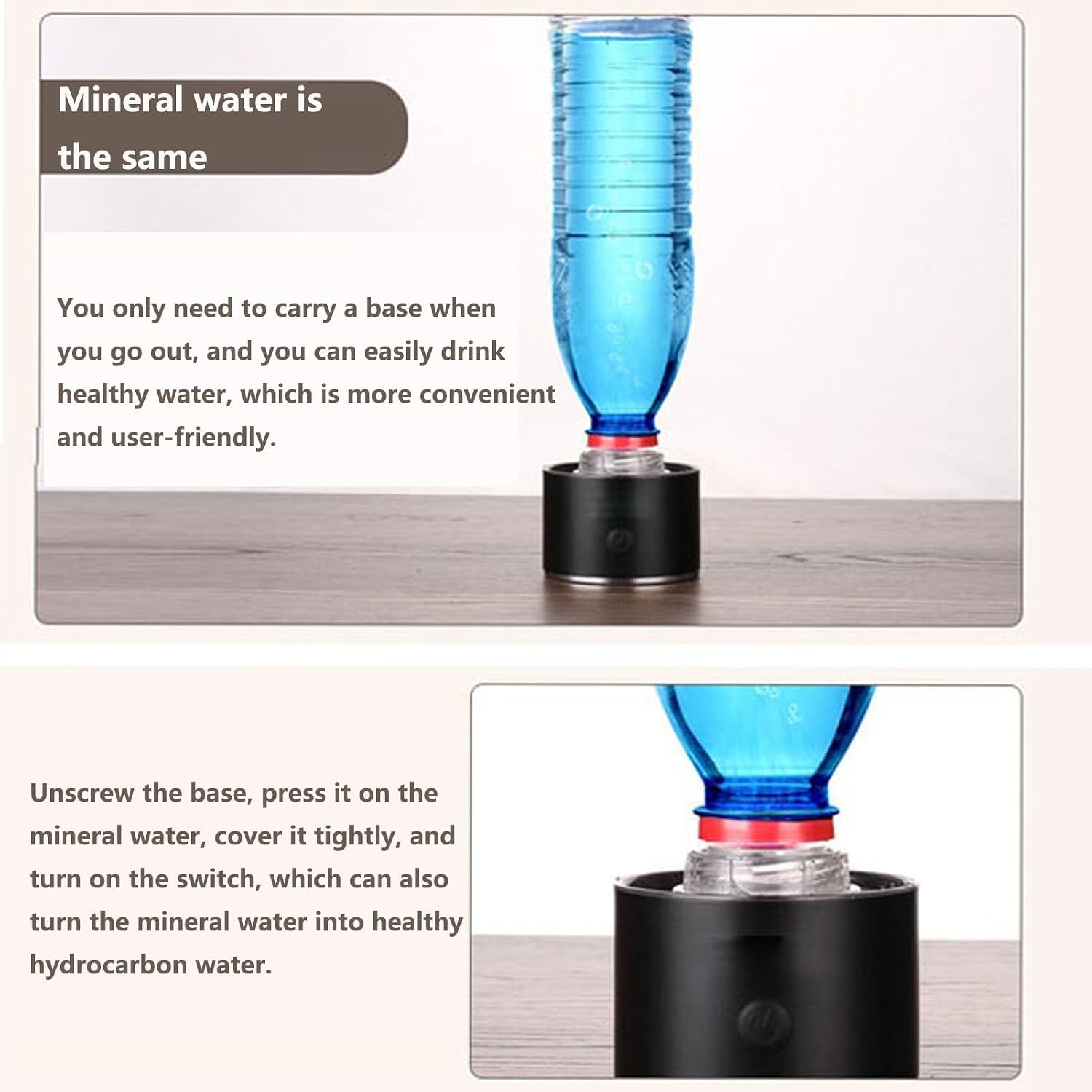 Hydrogen Water Bottle Portable Hydrogen-Rich Water Bottle Hydrogen Water Generator Ionizer with SPE Technology 3 Min Make Hydrogen Content Up to 1500 PPB 300 ML(Black 2)