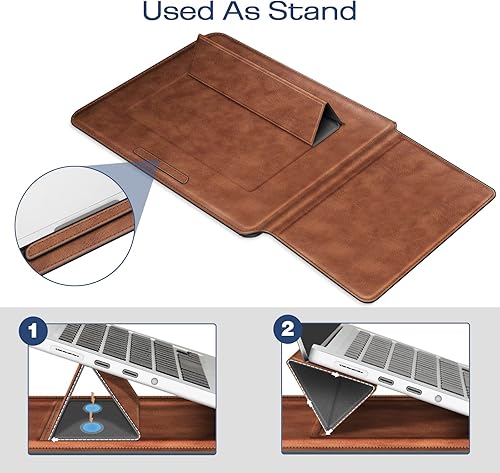 Miniatura 4 de Fintie Funda para MacBook Air 13.6 A3449 A3240 A3113 A2681, Pro 14 A3427 A3426 A3434 A3401 A3185 A3112 A2992 A2918 A2779 A244 42, MacBook Marrón