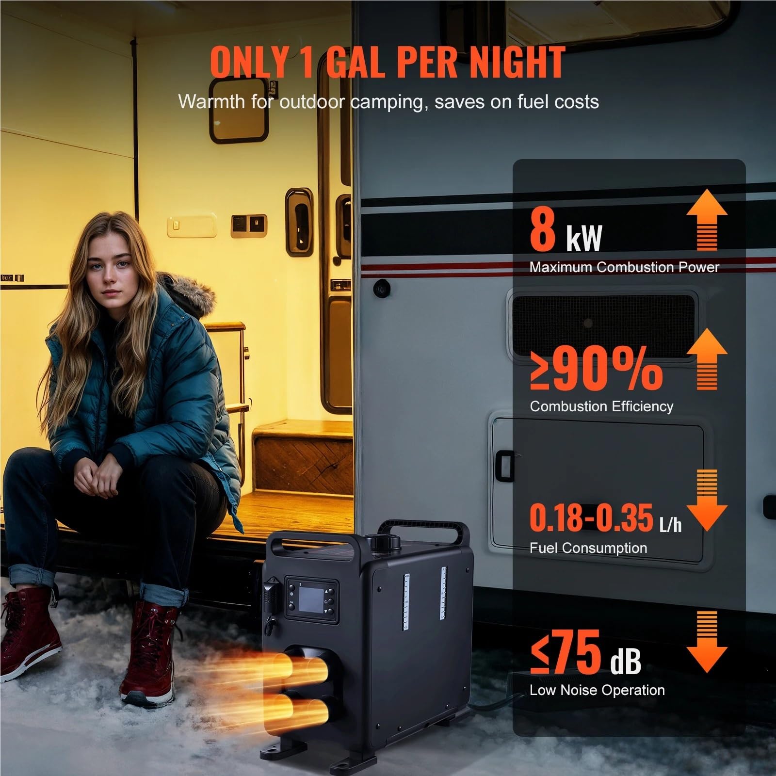 samochodowy Nagrzewnica Nagrzewnica Powietrza Diesel 8 KW, 12 V/24 V, Pilot Bluetooth I Wyświetlacz, Alarm CO Do Pojazdów I Kamperów nagrzewnica powietrza