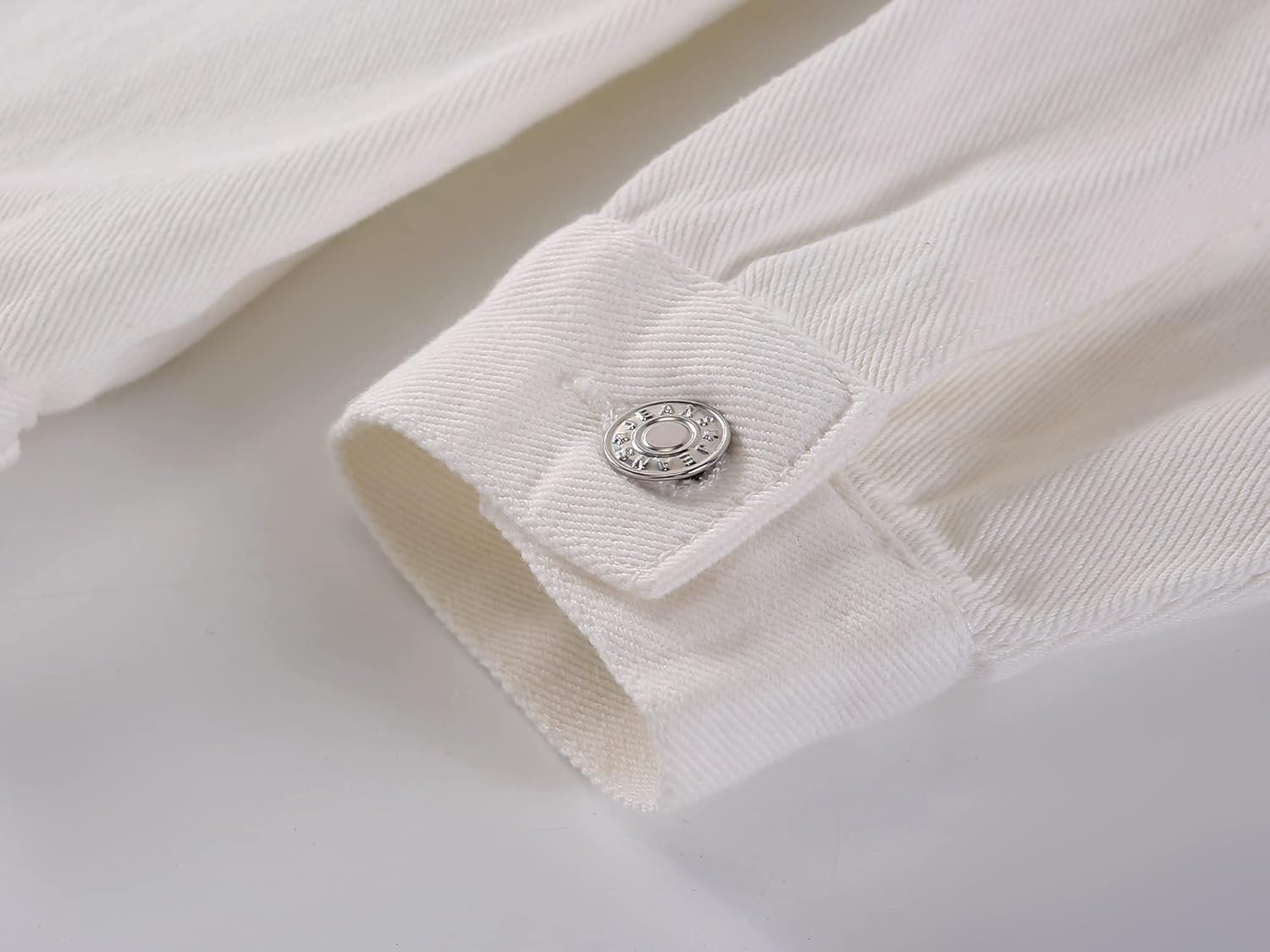 Kedera Women Oversized Denim Jacket Embroidered Pearls Beading Jeans Coat - Image 7