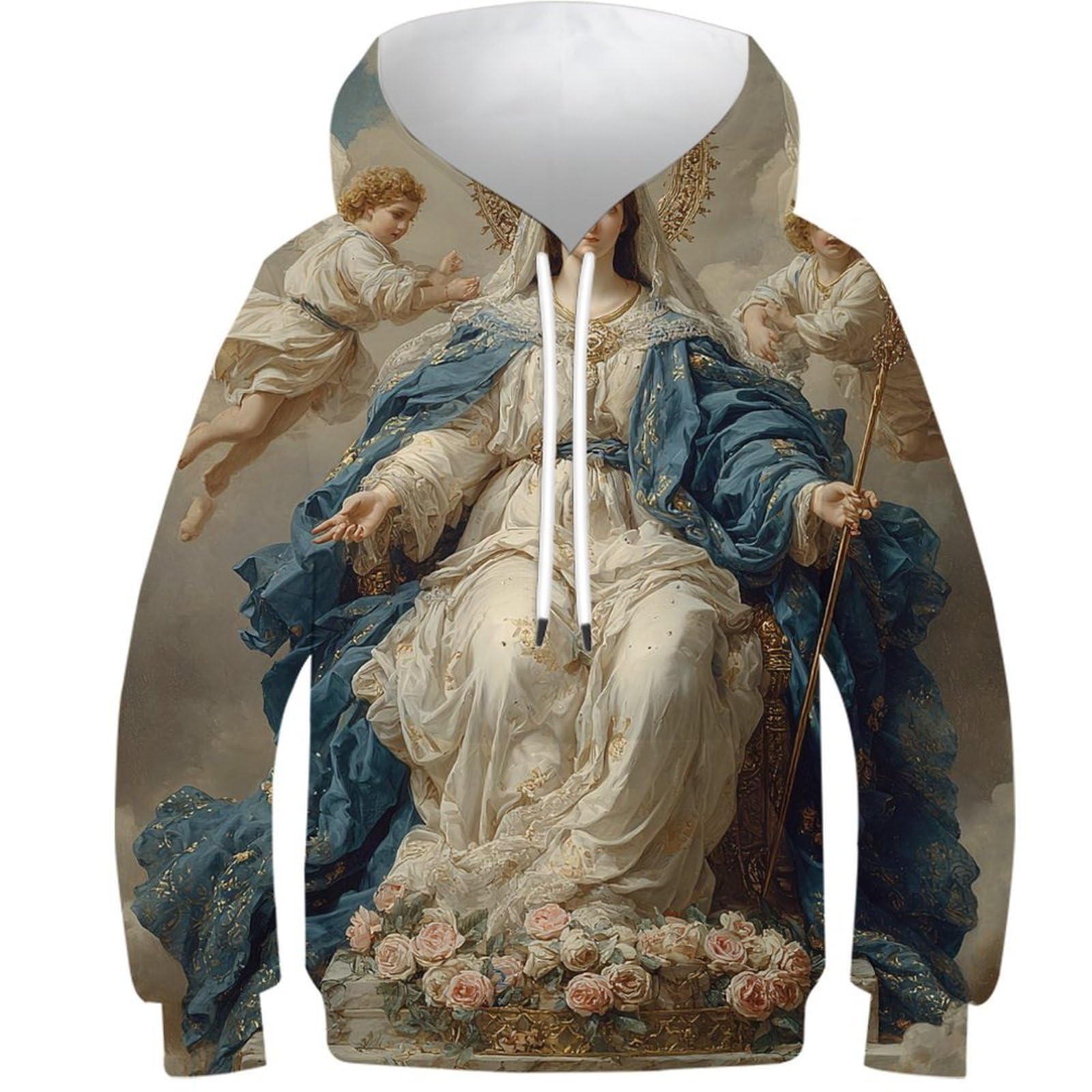 Sweat à capuche garçon 11-13 ans imprimé 3D anges avec poches - 7