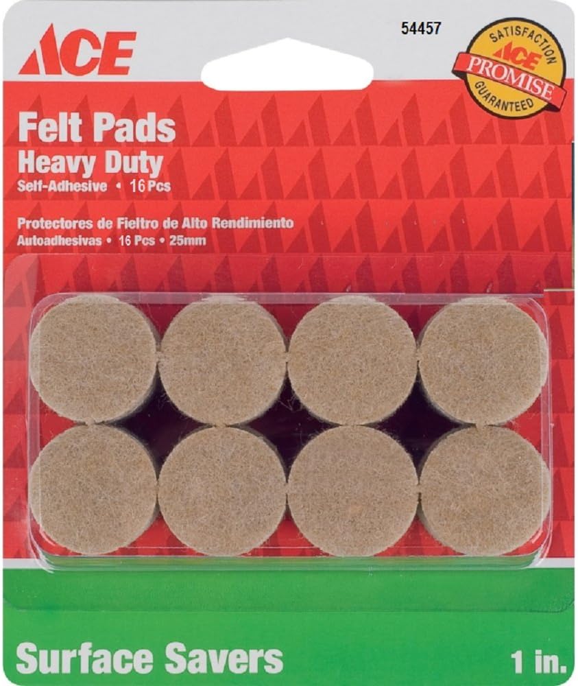 Cd/16 x 12: Ace Round Felt Pads (9952/ACE)12