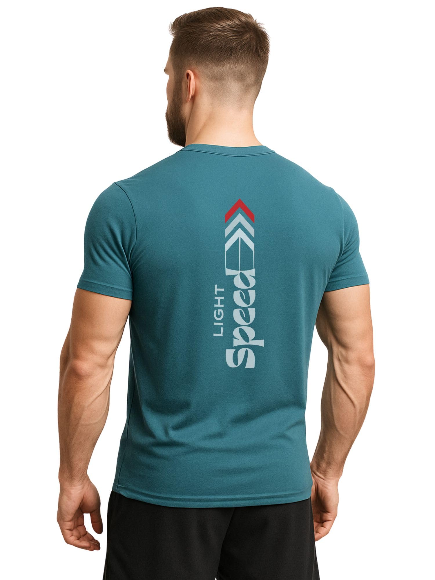 3colors Men's Active Polyester Sports T-Shirt | Quick Dry Gym Wear | Moisture Wicking Athletic Training Tee | Lightweight Workout Running T-Shirt-Arrow LI8 Speed-picture-18