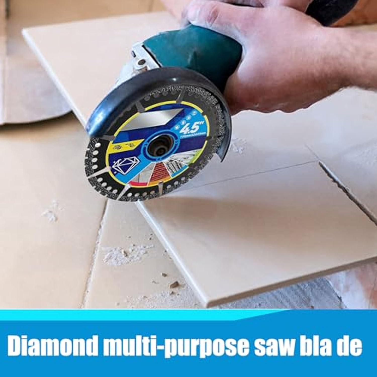 4.5" Multi-Material Cutting Blades, Diamond Multi-Purpose Saw Blades, 4.5 Diamond Blade for Grinder, Angle Grinder Cutting Discs for Metal Tile Stone Plastic PVC Glass Cutting (3Pcs)
