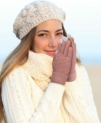 Miniatura 7 de SATINIOR 6 Pair Women Winter Touch Screen Gloves Warm Fleece Lined Knit Winter Gloves with Touchscreen Fingers