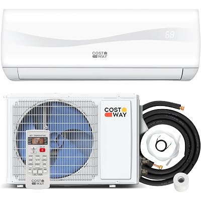 COSTWAY 12000BTU Mini Split Air Conditioner& Heater, 20 SEER2 115V Wall-Mounted Ductless AC Unit Cools Rooms up to 750 Sq. Ft, Energy Efficient Inverter AC with Heat Pump (Blast Series)