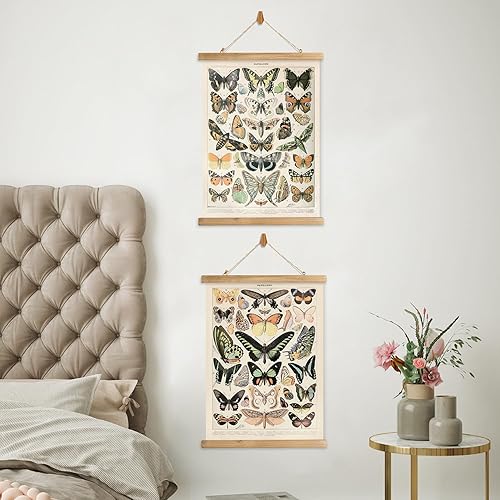 Miniatura 177 de XIAOAIKA Póster de botánica vintage con marco de madera, tabla de plantas venenosas antiguas, arte educativo botánico con especies peligrosas, 1