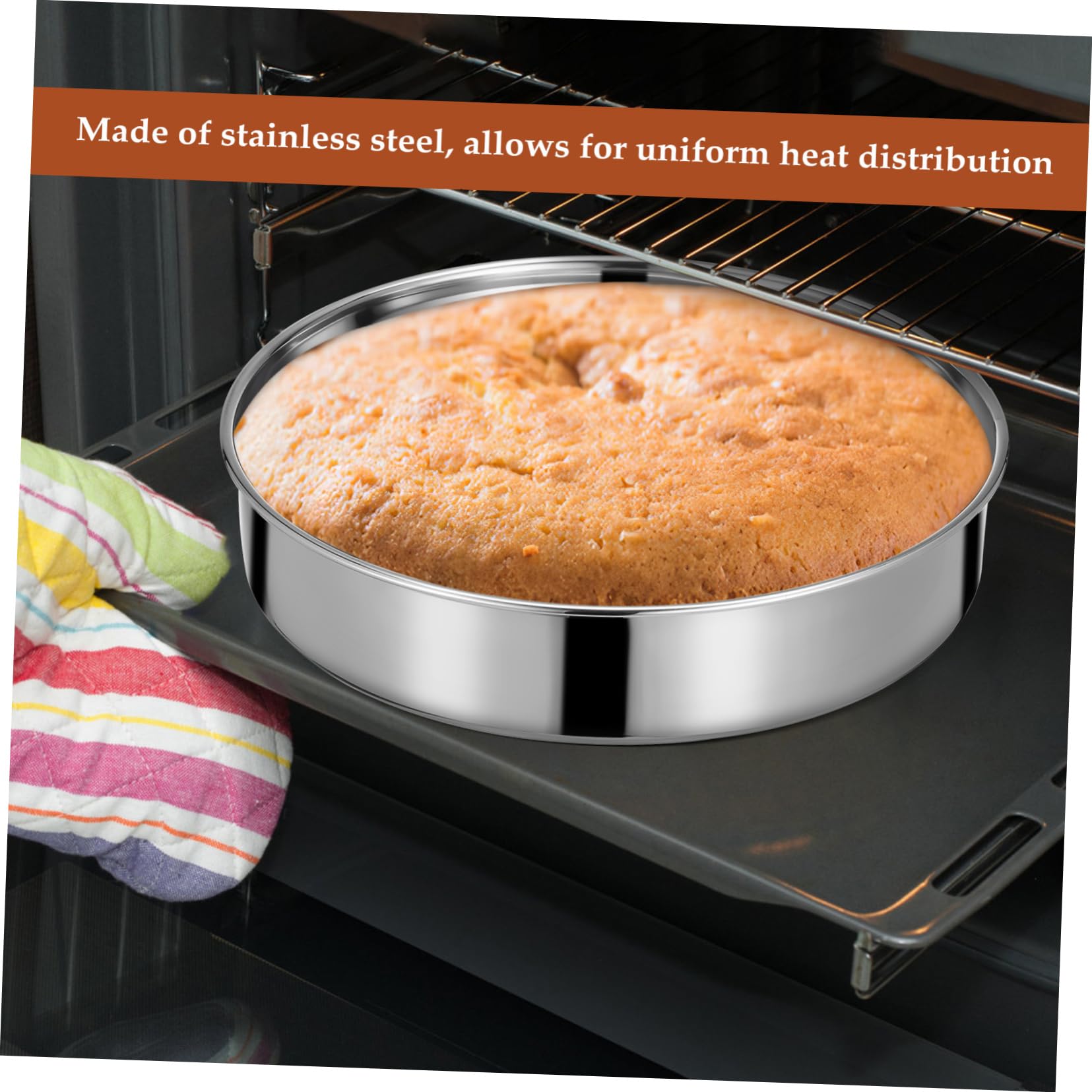 Gatuida Molde Fácil Limpieza 2 Piezas Redondo de Pasteles Acero Inoxidable para Distribución Uniforme del Calor y para Repostería
