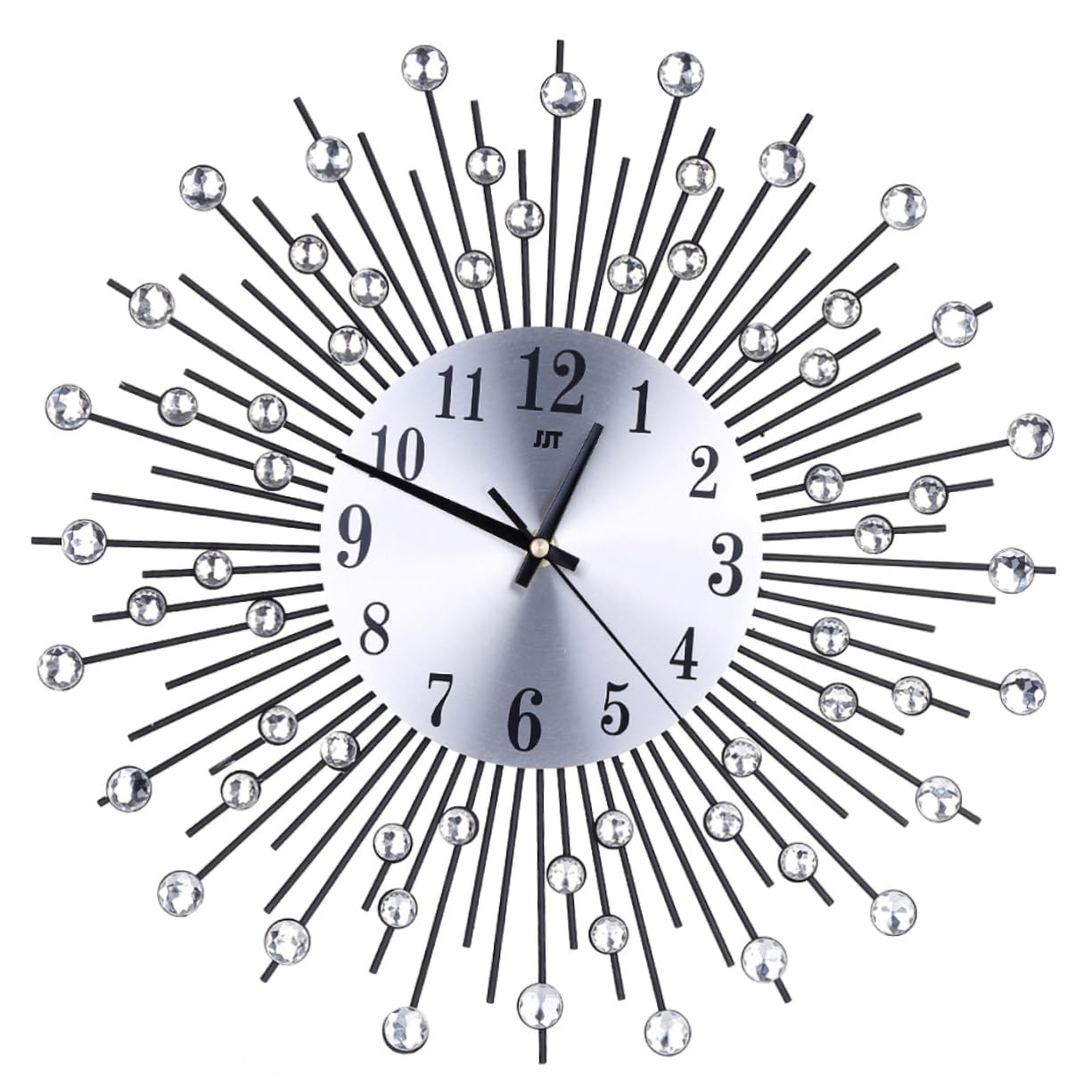 Cabilock Reloj de Pared Moderno Gemas Silencioso Decorativo de Hierro para Sala de Diseño Elegante para