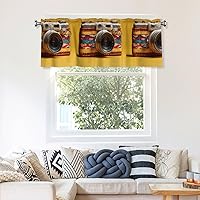Vista 7 de Braided Retro Camera Printed Short Curtains with Valance Rod 54x18in - Curtain Valance Kitchen Bathroom Laundry Room Studio - Home Decor