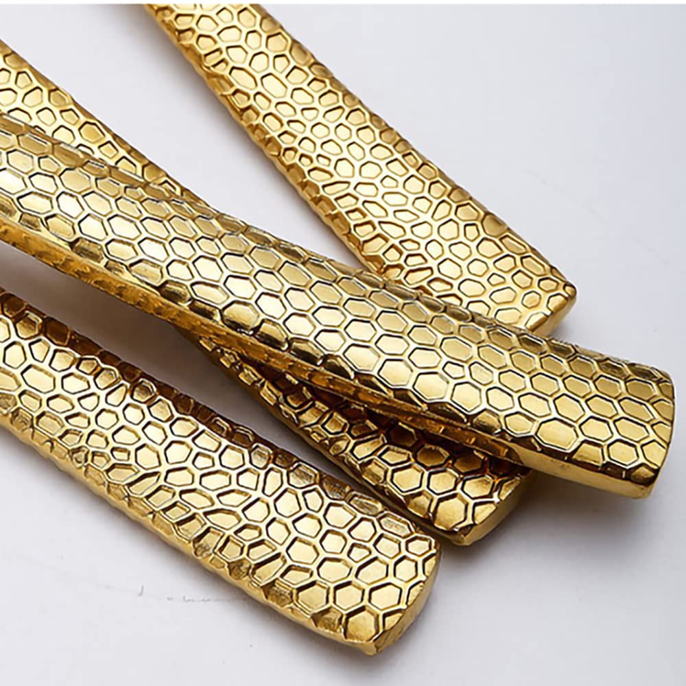 Juego de cubiertos dorados de 24 piezas para 6, juego de cubiertos de acero inoxidable, juego de vajilla moderno, juego de cucharas y tenedores para el hogar y la cocina, apto para lavavajillas