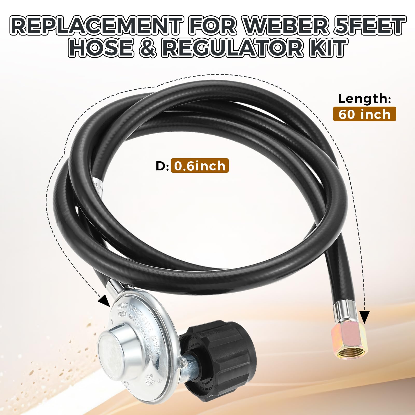 Amazon.com : 5Feet Weber Hose and Propane Regulator kit Replace
