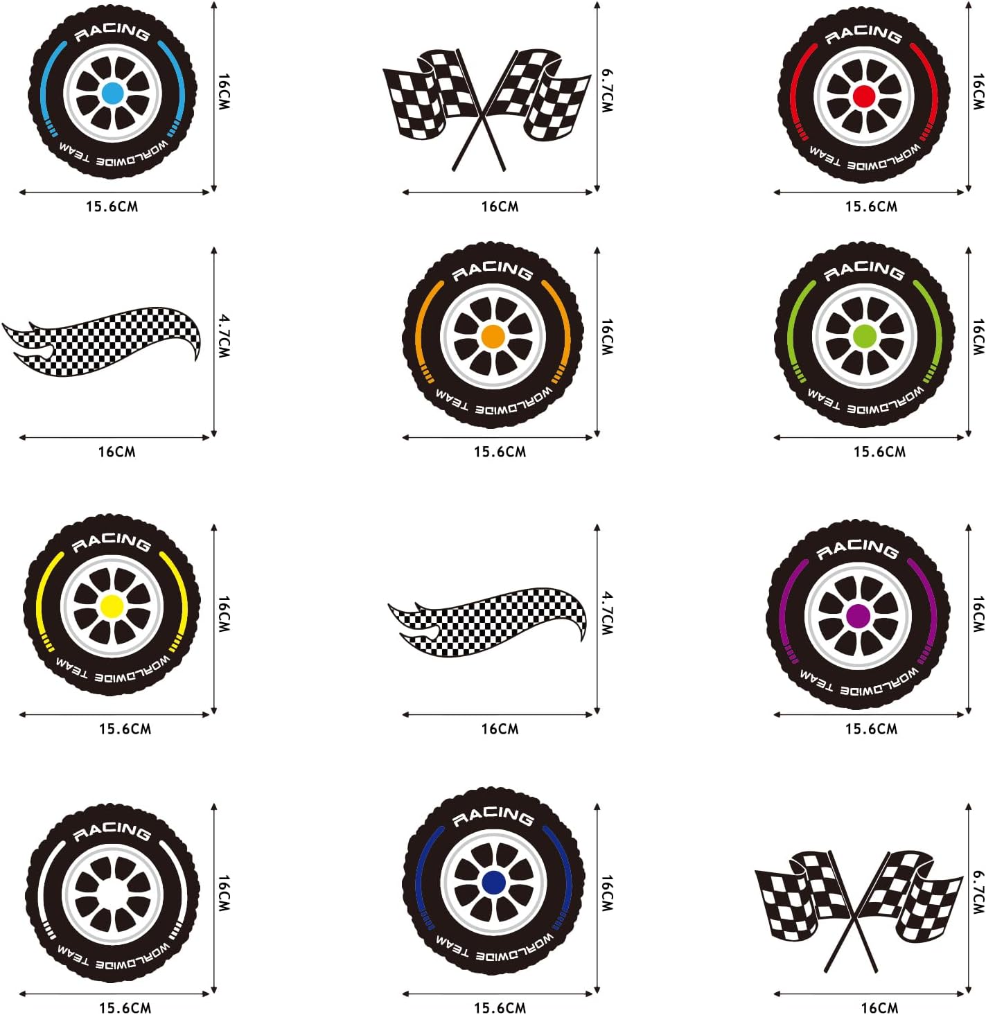 Race Car Party Decorations Wheels Tire Party Decoration Racing Car Party Decor Supplies Hanging Swirls Party Streamers 24pcs Kids Theme Birthday Party Decor Banner, Assembled and Ready to Use
