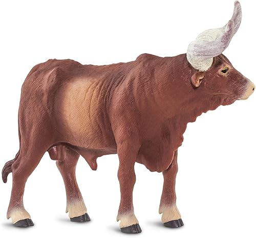 Miniatura 3 de Safari Ltd. Watusi Figura de toro  Figura detallada de plástico de 6 pulgadas  Divertido juguete educativo de granja para niños, niñas y niños a