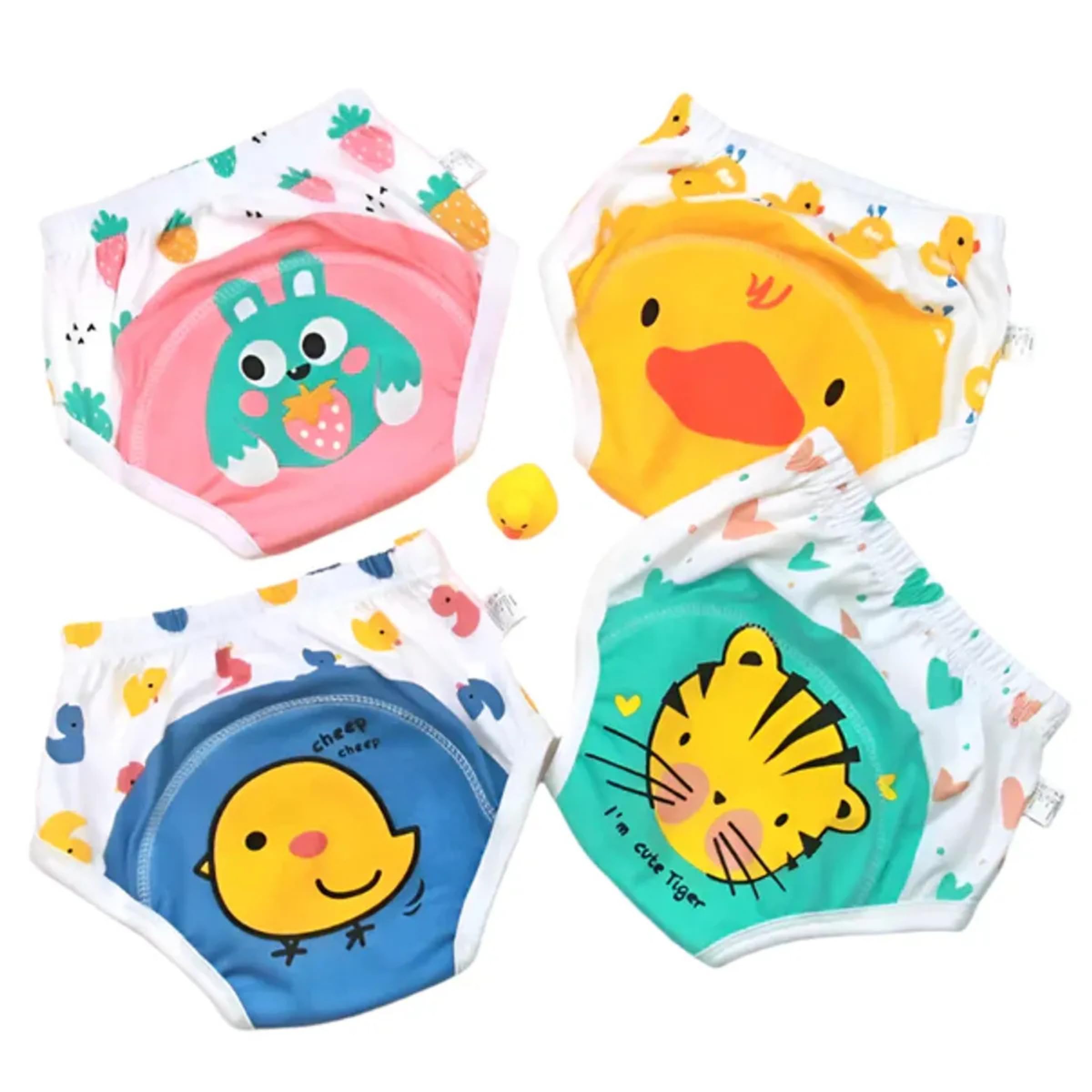 SMILE BABY Baby Girls Breathable Soft Cotton Diaper Panty Reusable Cartoon Embroidery Panties-image-13