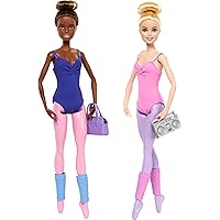 Barbie - Set Ballet Room, include 2 bambole bruna e bionda con outfit a tema balletto