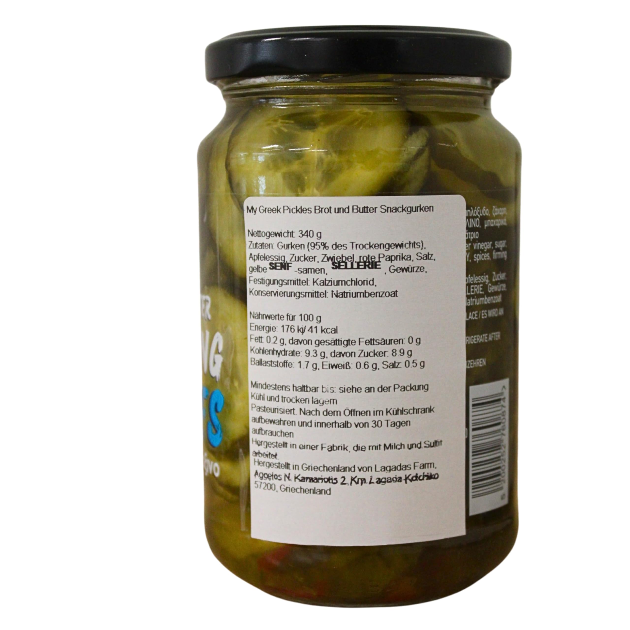 My Greek Pickles Encurtidos para Picar de Pan y Mantequilla, Paquete de 2 x 340g (Total: 680g)