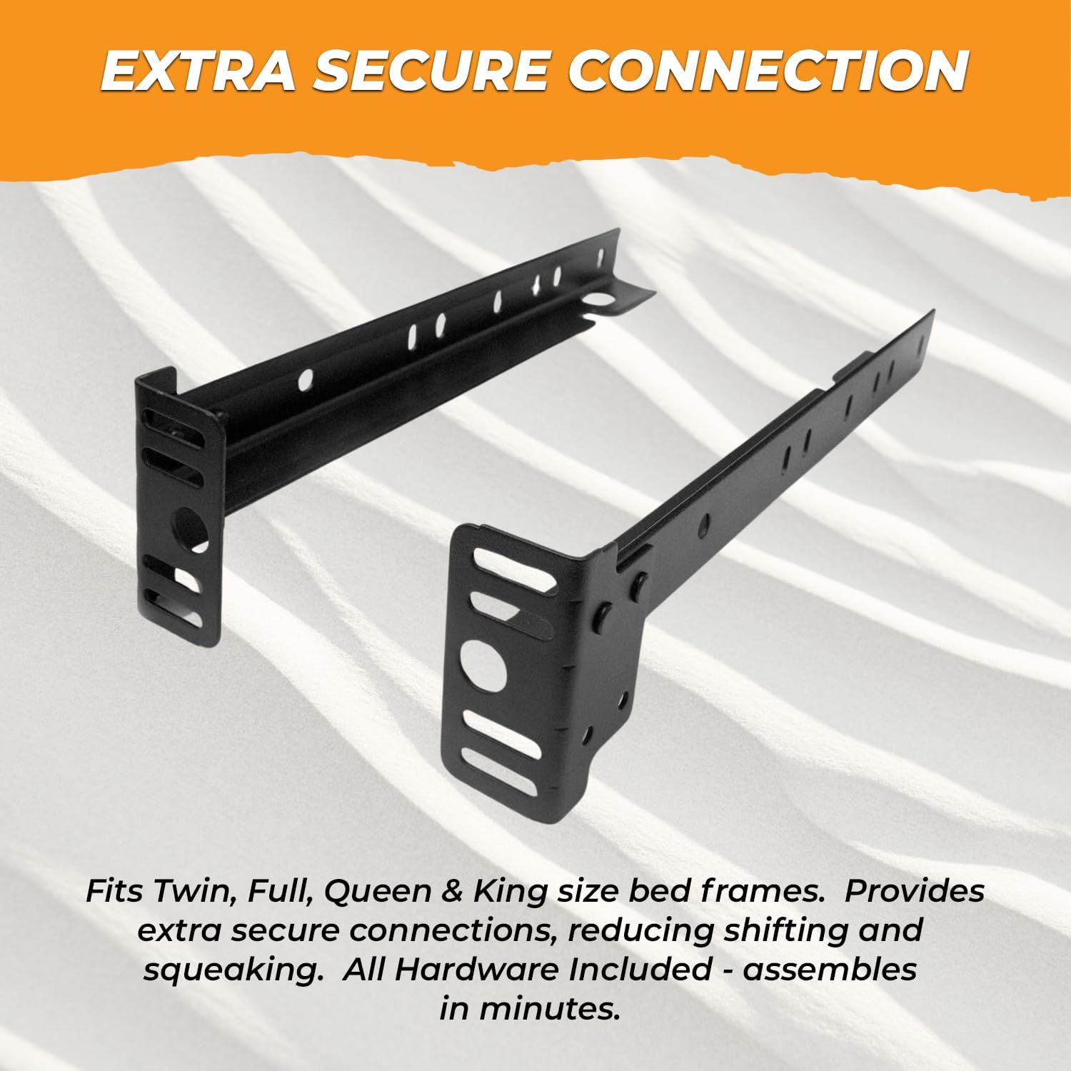 Kings Brand Furniture Bed Frame Footboard Extension Brackets Set of 2 Compatible with Twin, Full, Queen, King Sizes