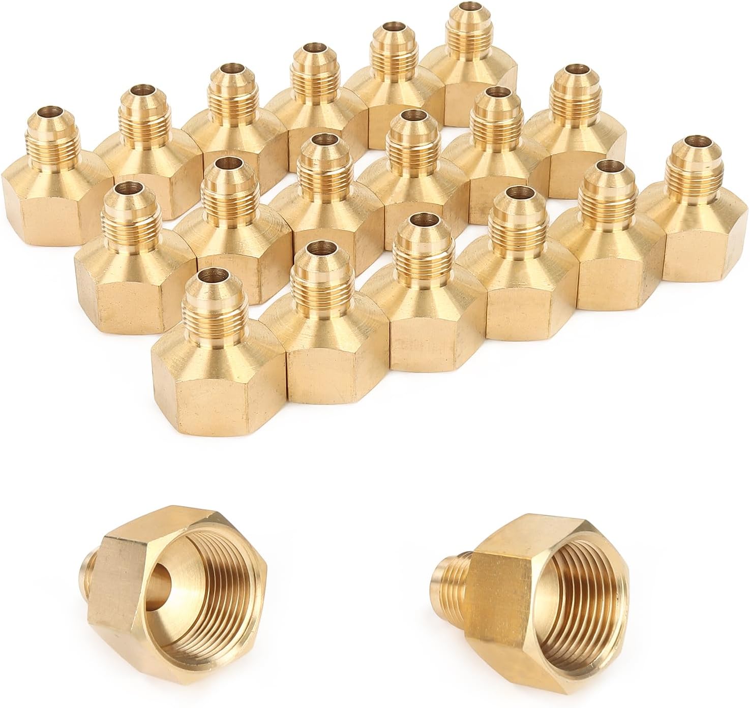 LTWFITTING Brass Flare 3/8" OD x 3/4" Female NPT Connector/Adapter Tube Fitting((Pack of 20)