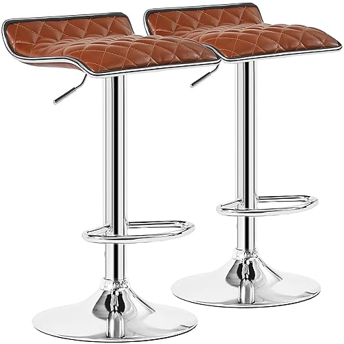 VECELO Adjustable Bar Stools Set of 2, Bar Height Stools
