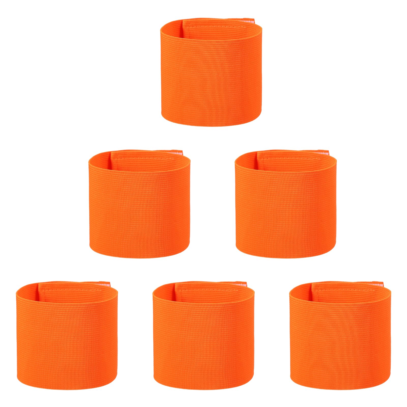 YELARXI Captain Armbands, Adjustable Leader Arm Bands for Soccer Elastic Team Sport Arm Band 15Pcs & Orange-Fitting for Youth Adult Football/Volleyball/Rugby