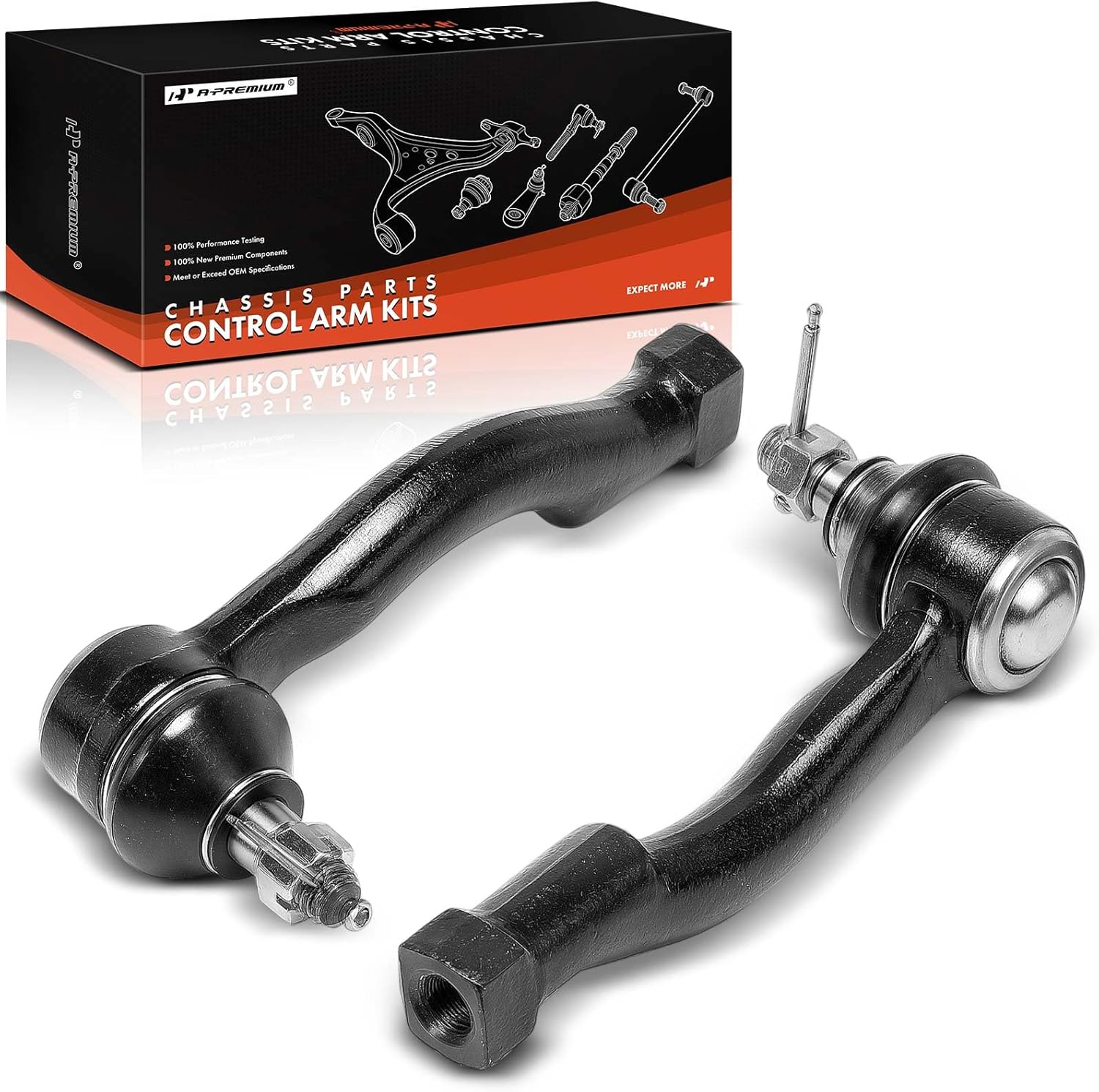 A-Premium 2 x Front Outer Tie Rod Ends, Compatible with Kia Sorento 2003 2004 2005 2006 2007 2008 2009