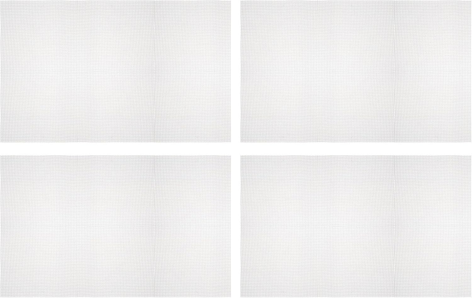 MECCANIXITY Plastic Mesh Canvas Sheet 50x33cm/20x13inch White Plastic Blank Canvas for Embroidery Needlepoint, Knit Crochet Mesh, Pack of 4
