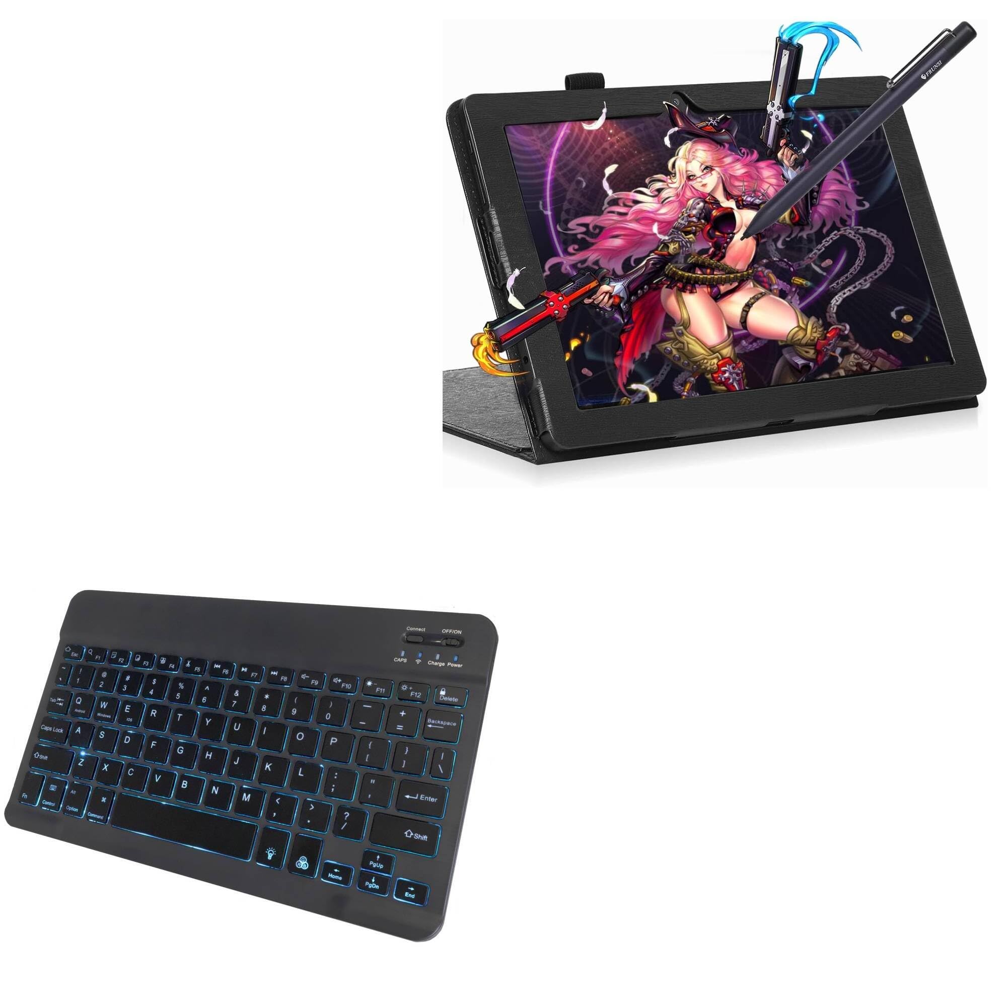 BoxWave Keyboard Compatible with Frunsi T11 PRO - SlimKeys Bluetooth Keyboard - with Backlight, Portable Slim LED 7 Colors - Jet Black
