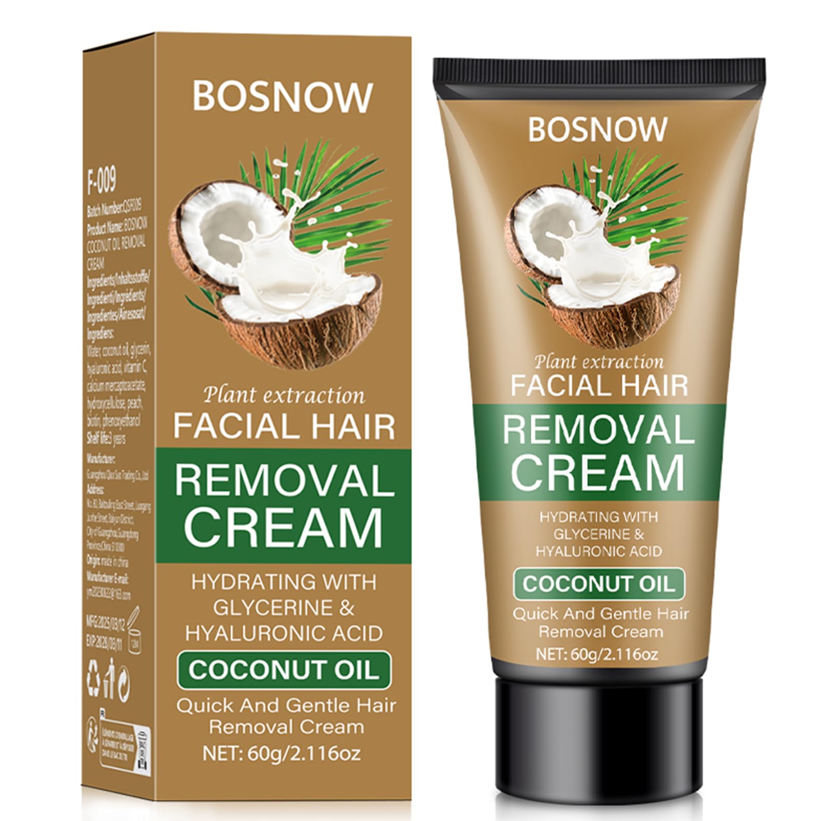 Coconut Oil Facial Hair Removal Cream – Gentle & Effective Hair Remover