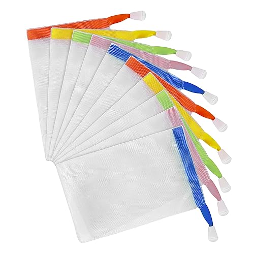 Miniatura 9 de Bolsas de malla de jabón hechas a mano, paquete de 20 unidades de red de burbujas facial de doble capa, champú antiguo, bolsa pequeña, limpieza