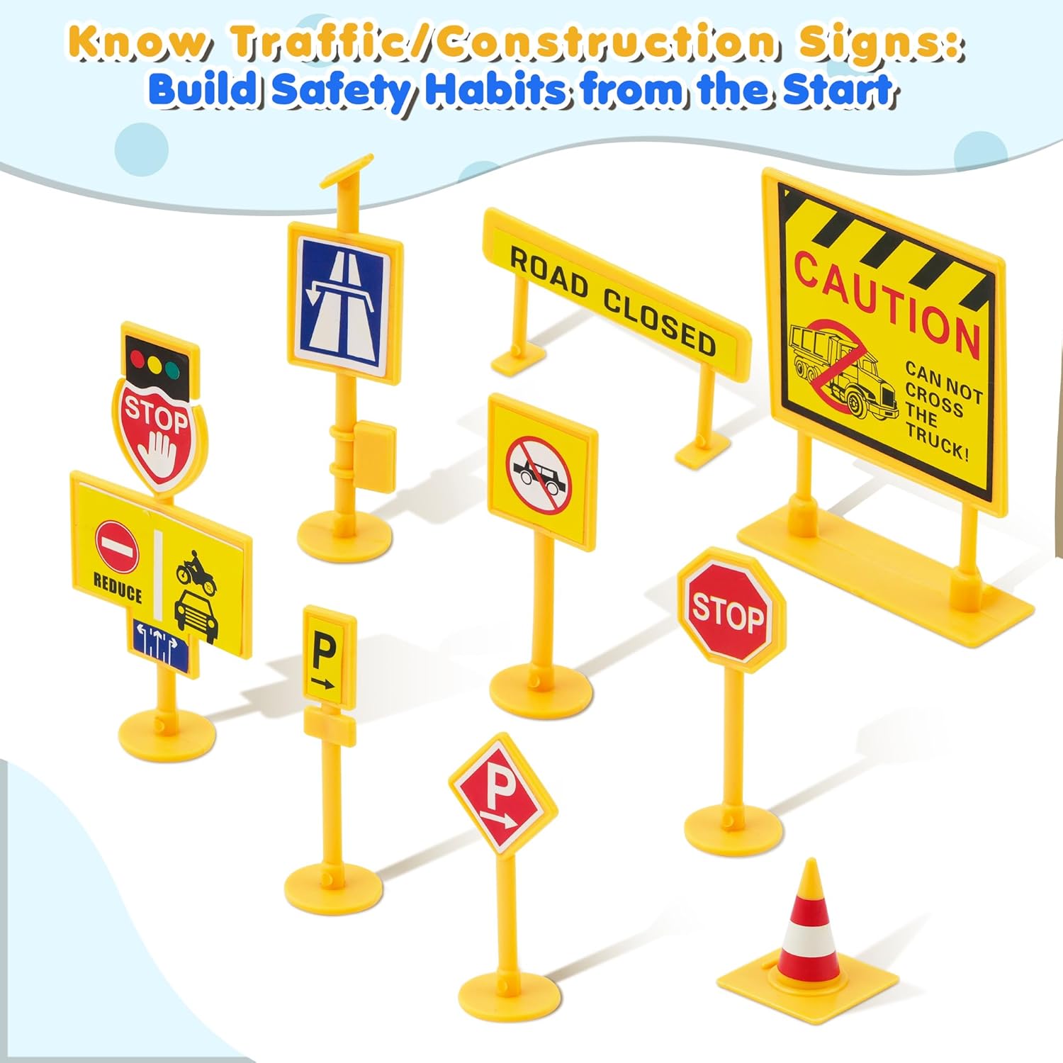 Magnetic Tiles Road Construction Set – 55 PCS STEM Engineering Toys with Crane, Cars & Stations, Magnetic Building Blocks for Boys & Girls Ages 3 4 5 6 Birthday Gifts