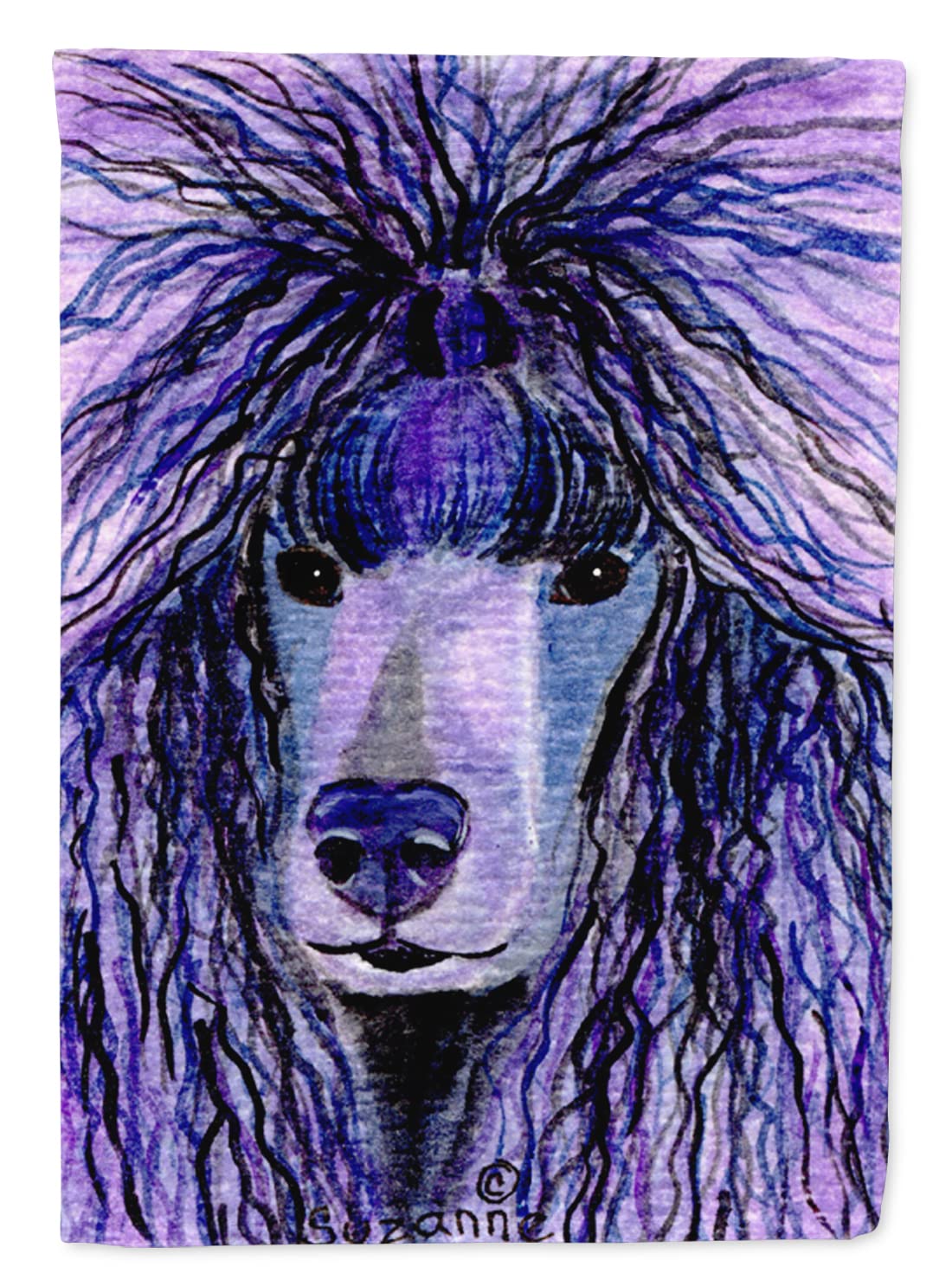 Drapeau caniche Poodle flag en toile canvas grand format résistant aux UV