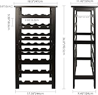Vista 13 de SMIBUY Bamboo Wine Rack, 28 Bottles Display Holder with Table Top, 7-Tier Free Standing Storage Shelves for Kitchen, Pantry, Cellar, Bar (Grey)