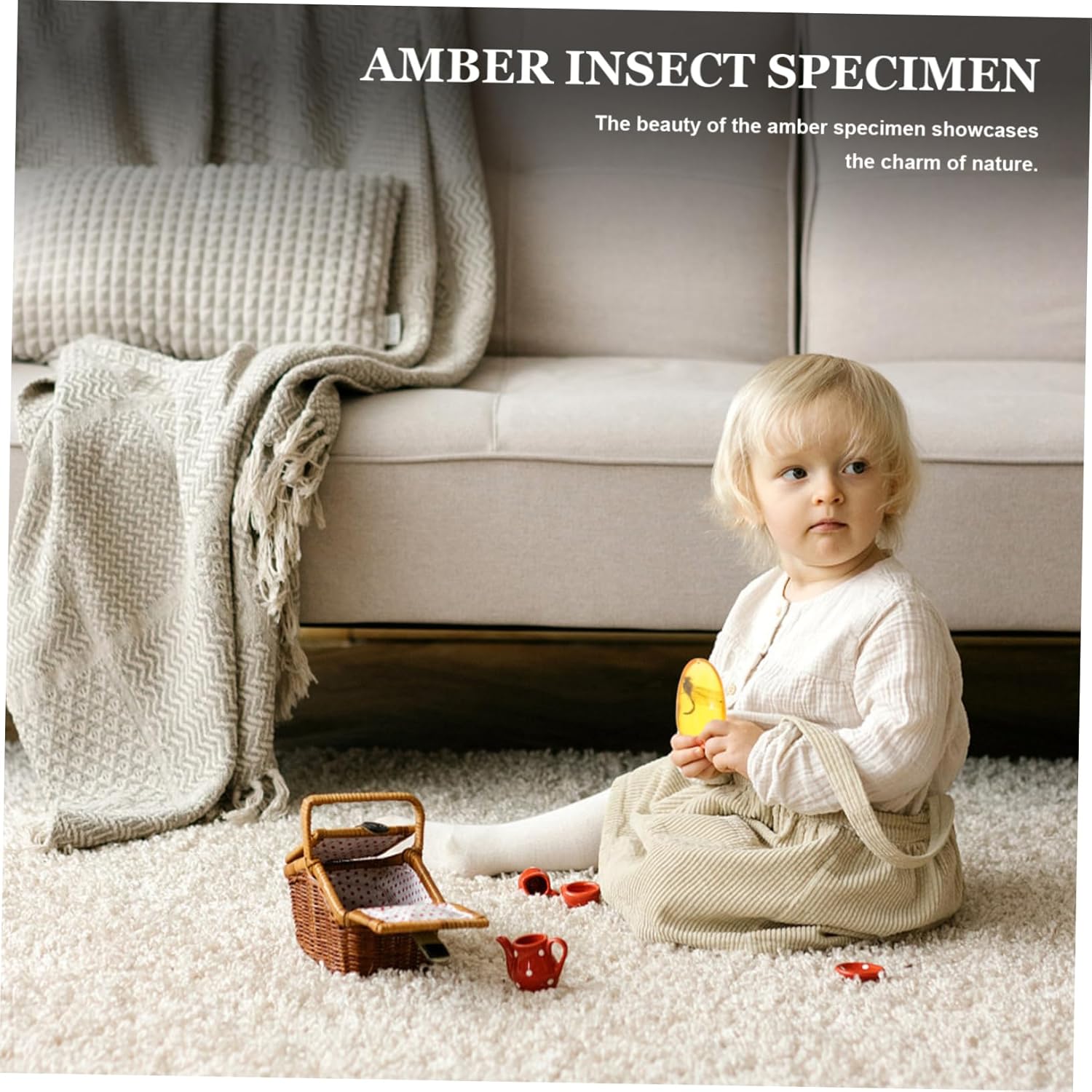 5pcs Meticulous Craftsmanship Insect Specimen Resin Stone Bug Adornment Elegant Decorative Ornament