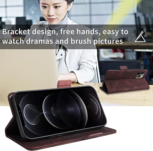 Miniatura 4 de Compatible con Honor X7, cubierta trasera magnética plegable de cuero con ranura para tarjeta para Honor X7