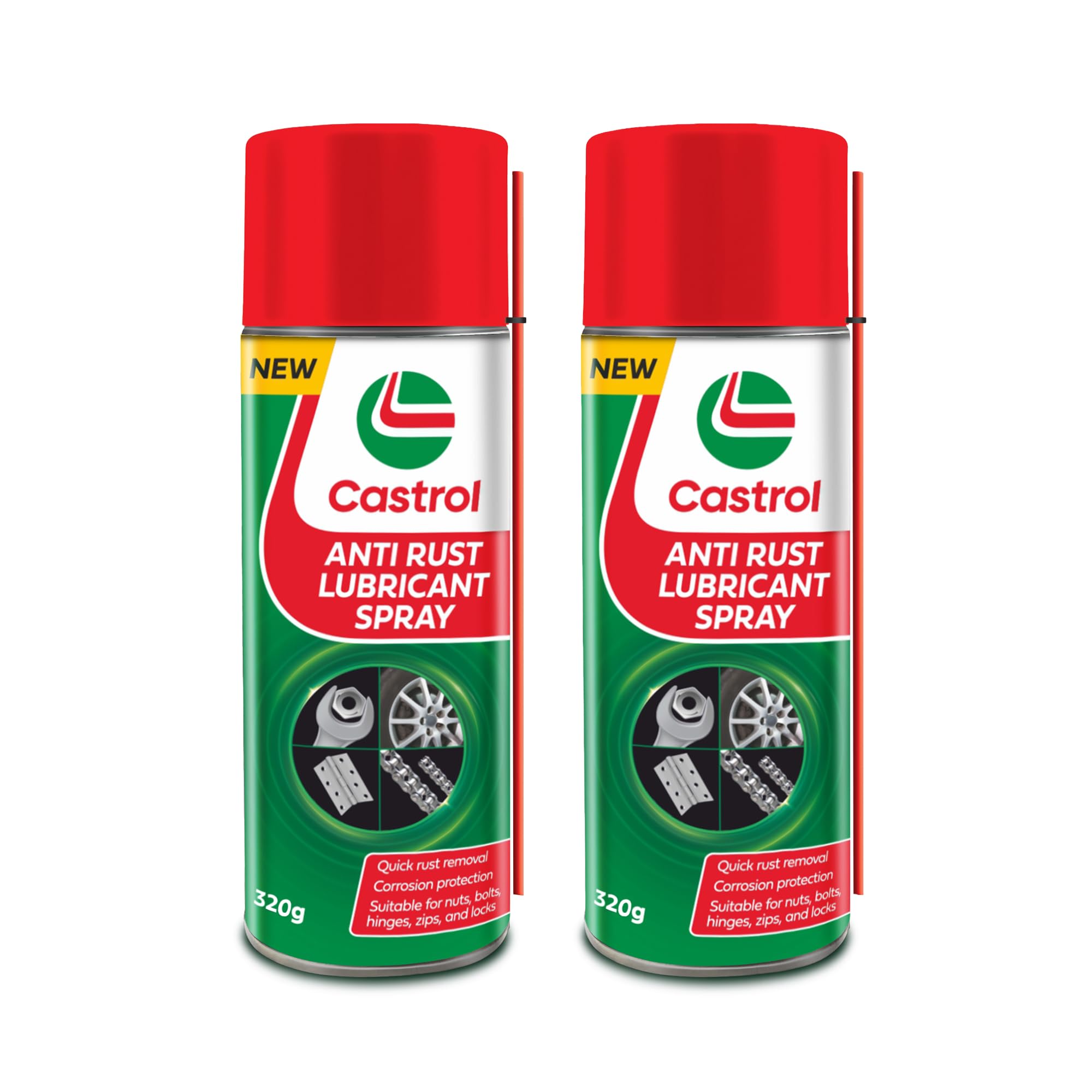 Castrol ANTI RUST LUBRICANT SPRAY for Bikes and Cars (420ML) | Loosens Rust | Protects from Corrosion | Excellent Lubrication | Eliminates squeaks and reduces friction (Pack of 2)-image-31