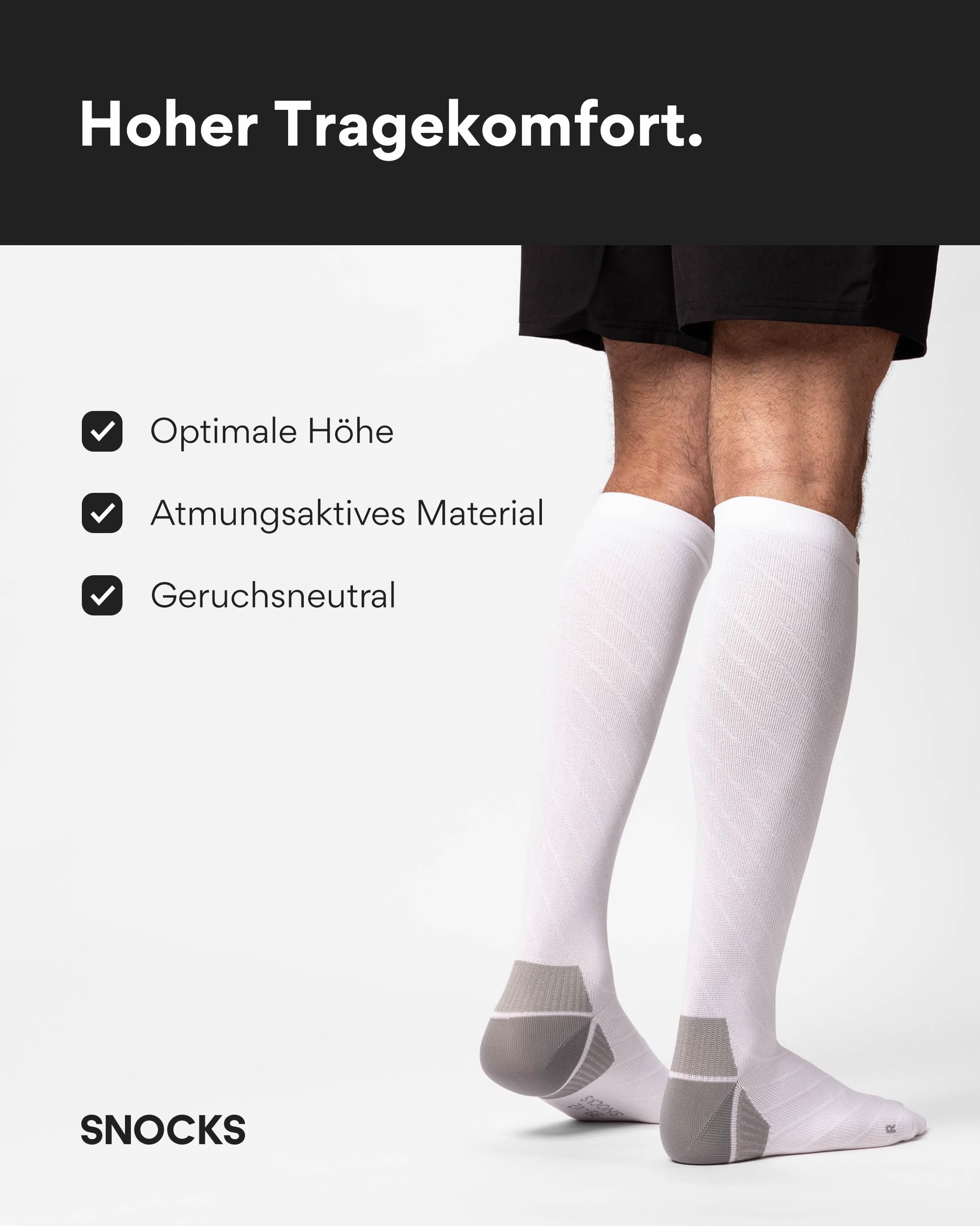 Snocks Kompression Socken - Verbesserte Performance - Kompressionsstrümpfe Damen Herren - Idealer Begleiter beim Laufen, Radfahren oder Flugreisen